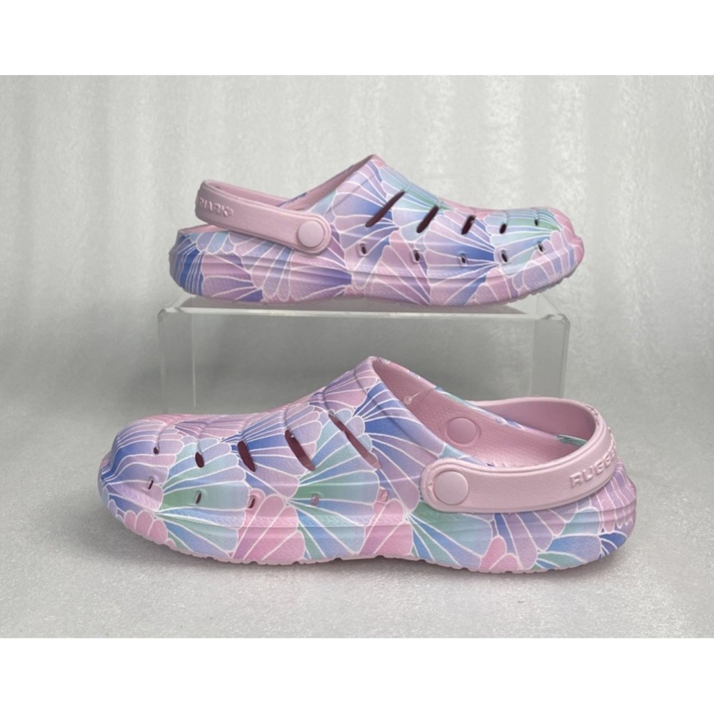 Rugged Shark Eva Shell Print Pink Clogs Slip on Sandals Girls Size 1 NEW - Picture 7 of 16